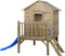 Houten speelhuisje met glijbaan en trap Camilla (SwingKing) | Kinderhuisje voor Buiten in de Tuin | Voor Kinderen vanaf 3 Jaar | FSC Hout - Glijbaan Blauw
