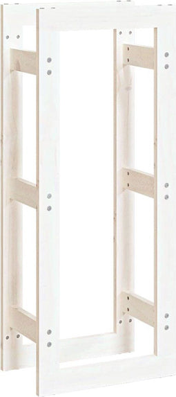 vidaXL - Haardhoutrek - 41x25x100 - cm - massief - grenenhout - wit