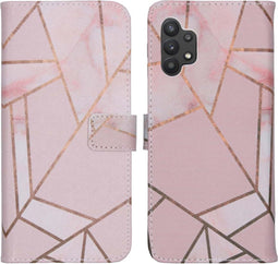 iMoshion Hoesje Geschikt voor Samsung Galaxy A32 (5G) Hoesje Met Pasjeshouder - iMoshion Design Softcase Bookcase - Roze / Pink Graphic
