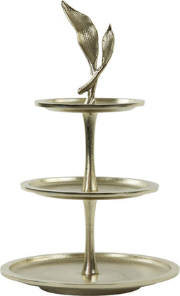 Light & Living etagere 3 laags Ø30x51 cm FOGLIA goud