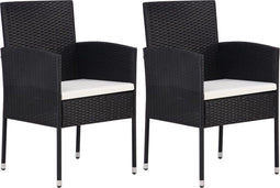 vidaXL - Tuinstoelen - 2 - st - poly - rattan - zwart