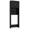 vidaXL - Wasmachinekast - 64x25,5x190 - cm - hoogglans - zwart