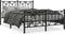 vidaXL - Bedframe - met - hoofd- - en - voeteneinde - metaal - zwart - 140x190 - cm