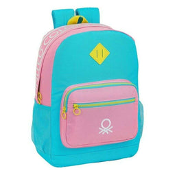 Laptoptas Benetton Color Block 15,6'' Geel Roze Turkoois