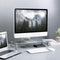 Monitorverhoger - Hoogte verstelbaar - Aluminium met glazen blad - 58 cm x 21 cm x 7.5-9 cm