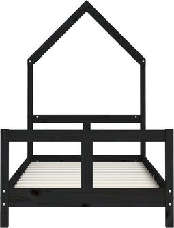 vidaXL - Kinderbedframe - 80x160 - cm - massief - grenenhout - zwart