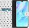 iMoshion Hoesje Geschikt voor Huawei P30 Lite Hoesje Met Pasjeshouder - iMoshion Design Softcase Bookcase - Wit / Zwart / Hearts Allover White