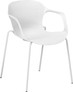 ELBERT - Eetkamerstoel - Wit - Synthetisch materiaal