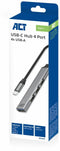 ACT AC6425 - USB-C hub - 3x USB-A 2.0 1x USB 3.2 Gen1 5Gbps - Grijs