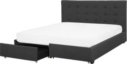 ROCHELLE - Bed opbergruimte - Donkergrijs - 160 x 200 cm - Polyester