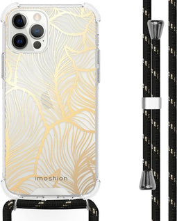 iMoshion Hoesje Geschikt voor iPhone 12 Pro / 12 Hoesje Met Koord - iMoshion Design Hoesje met Koord - Goud / Transparant / Goud
