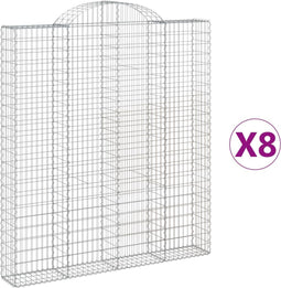vidaXL - Schanskorven - 8 - st - gewelfd - 200x30x220/240 - cm - ijzer