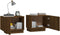 vidaXL - Nachtkastje - 100x35x40 - cm - bewerkt - hout - bruin - eikenkleur