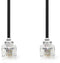 Nedis TCGP90200BK50 - RJ11 Kabel - 500 cm - Zwart