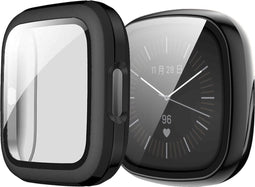 imoshion Screenprotector - Geschikt voor Fitbit Versa 3 - Full Cover Hard Case / Beschermend Hoesje - Zwart