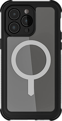 Ghostek Hoesje geschikt voor Apple iPhone 15 Pro Max Waterdicht MagSafe Telefoonhoesje Hardcase | Ghostek Nautical Waterproof Backcover Shockproof | Geschikt voor MagSafe | Geschikt voor Draadloos Opladen met Magnetische Ring | MagSafe Case - Zwart