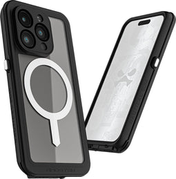Ghostek Hoesje geschikt voor Apple iPhone 15 Pro Waterdicht MagSafe Telefoonhoesje Hardcase | Ghostek Nautical Slim Backcover Shockproof | Geschikt voor MagSafe | Geschikt voor Draadloos Opladen met Magnetische Ring | MagSafe Case - Zwart