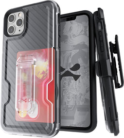 Ghostek Iron Armor Telefoonhoesje geschikt voor Apple iPhone 11 Pro Max Hoesje Hardcase Backcover Shockproof met Pasjeshouder en Standaard - Zwart