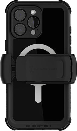 Ghostek Nautical Waterproof MagSafe Case + Belt Swivel Holster Apple iPhone 16 Pro Max Black