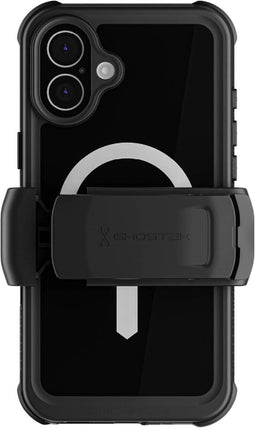 Ghostek Nautical Waterproof MagSafe Case + Belt Swivel Holster Apple iPhone 16 Plus Black