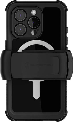 Ghostek Nautical Waterproof MagSafe Case + Belt Swivel Holster Apple iPhone 16 Pro Black