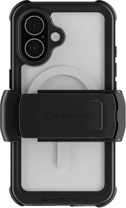 Ghostek Nautical Waterproof MagSafe Case + Belt Swivel Holster Apple iPhone 16 Clear