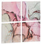 Set van 4 Schilderijen Canvas Roze Marmer 35 x 7 x 35 cm (6 Stuks)