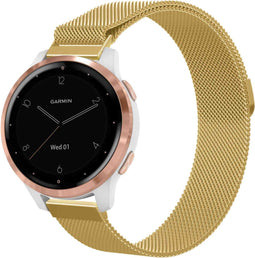 iMoshion Milanees magnetisch 18 mm bandje - Geschikt voor Garmin Vivoactive 4s / 3s – Garmin Venu 2s – Garmin Vivomove 3s – Fossil Gen 6 / 5e - Goud