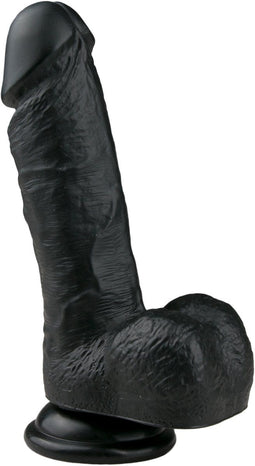 EasyToys - Realistische Dildo met Balzak - Inclusief Zuignap - Dildo's - Dildo met Zuignap - 17,5 cm - Zwart