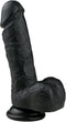 EasyToys - Realistische Dildo met Balzak - Inclusief Zuignap - Dildo's - Dildo met Zuignap - 17,5 cm - Zwart