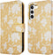 iMoshion Hoesje Geschikt voor Samsung Galaxy S22 Hoesje Met Pasjeshouder - iMoshion Design Bookcase smartphone - Geel / Yellow Flowers