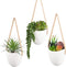 Hangende muurplantenbakken keramische plantenhouder - wit - 3 stuks