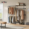 Woltu Wandgarderobe - Open Kledingrek met 3 Rails en Bovenplank - 192,5 x 33,5 x 186 cm - Zwart en vintage bruin