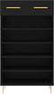 vidaXL - Schoenenkast - 60x35x105 - cm - bewerkt - hout - zwart