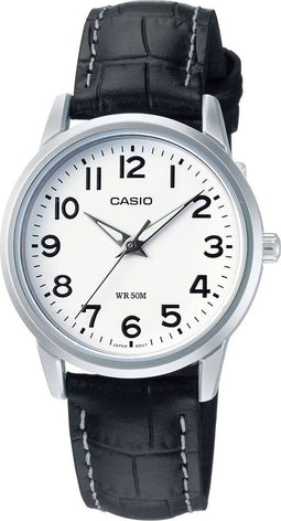 Casio LTP1303L-7BV - Dameshorloge - Quartz - Zwart Leer