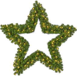 Black Box Trees Ster 400 Tips Kerstkrans - 120x120x14 cm - PVC - Groen