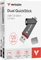 Verbatim Dual QuickStick - USB-stick 128GB - USB-C 3.2 Gen 1 en USB-A 3.2 Gen 1 - Grijs