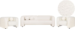 LEIREN - Woonkamerset 5-zits - Wit - Bouclé