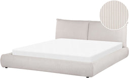 VINAY - Tweepersoonsbed - Beige - 180 x 200 cm - Corduroy