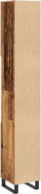 vidaXL - Badkamerkast - 30x30x190 - cm - bewerkt - hout - oud - houtkleurig