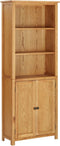 vidaXL - Boekenkast - met - 2 - deuren - 70x30x180 - cm - massief - eikenhout