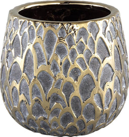 PTMD Merle Ronde Bloempot - H14,5 x Ø15,5 cm - Keramiek - Goud