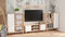 TV-meubel - houten poten - 155x40x50 cm - beige wit