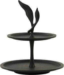 Light & Living Etagère Foglia - Zwart - 2 Laags - Metaal - Moederdag - Moederdag Cadeau - Moederdag Cadeautje - Moederdag Cadeau idee