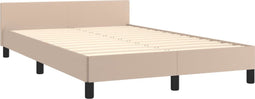 vidaXL - Bedframe - zonder - matras - 120x190 - cm - kunstleer - cappuccinokleurig
