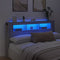 Hoofdeinde met LED 180x18,5x103,5 cm bewerkt hout grijs sonoma