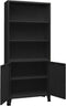 vidaXL - Boekenkast - industrieel - 80x32x180 - cm - staal - zwart