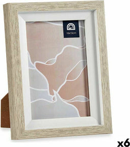 Gift Decor Fotolijsten 13,5 X 18,8 X 2 Cm Kristal Beige Wit Plastic (6 Stuks)