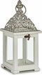 Gift Decor Lykta Wit Zilverkleurig Hout Metaal 13 X 29 X 13 Cm (6 Stuks)