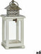 Gift Decor Lykta Wit Zilverkleurig Hout Metaal 13 X 29 X 13 Cm (6 Stuks)